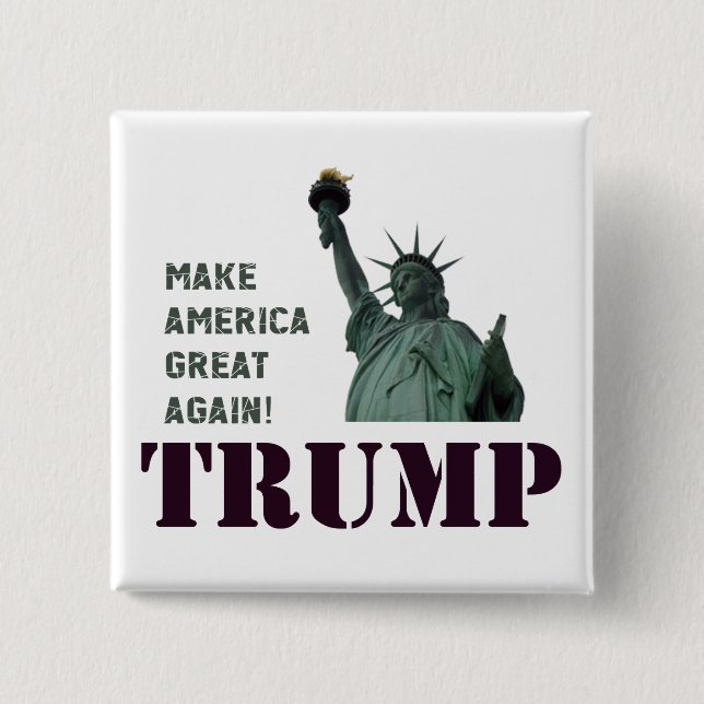 Trumpf-Statue der Freiheit Button (Vorderseite)