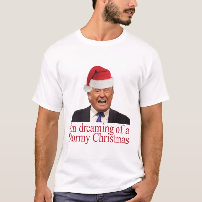 Trumpf, träumend von einem stürmischen Weihnachten T-Shirt (Vorderseite)