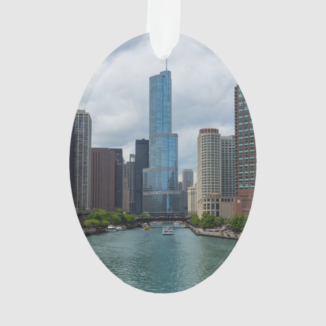 Trumpf-Turm Chicago River Ornament (Rückseite)