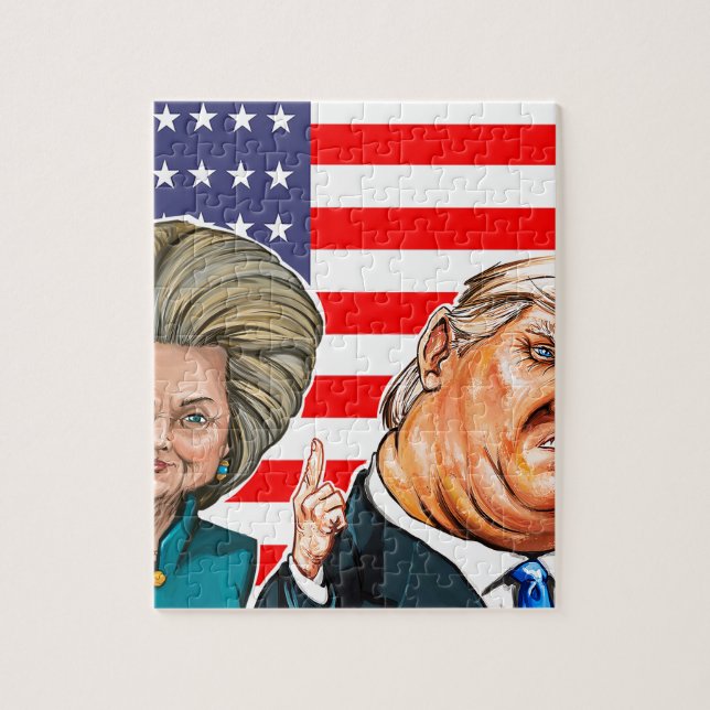 Trumpf-und Hillary-Karikatur (Vertikal)
