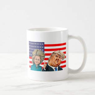Trumpf-und Hillary-Karikatur Kaffeetasse