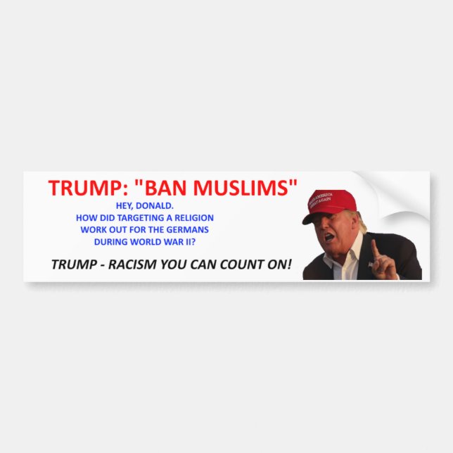 TRUMPF: VERBOT-MOSLEMS AUTOAUFKLEBER (Vorne)