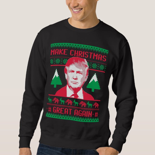 Trumpf-Weihnachtsstrickjacke - machen Sie Sweatshirt (Vorderseite)