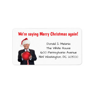 Trumpf: Wir sind Sprichwort frohe Weihnachten Adressaufkleber