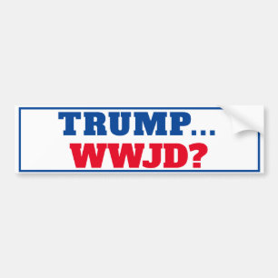 "Trumpf… WWJD" AntiTrumpf Autoaufkleber