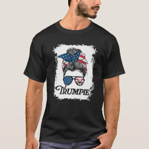 Trumpie Anti Biden Kundgebung Wear Messy Bun Hair  T-Shirt