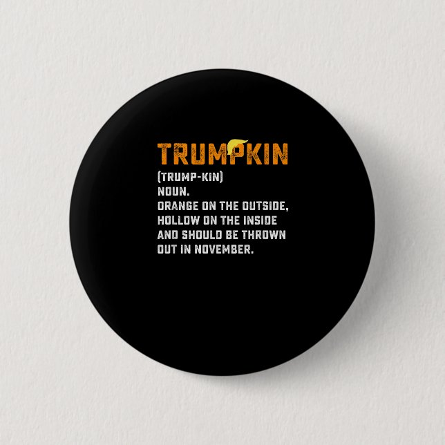 Trumpkin Funny Anti Pumpkin Button (Vorderseite)