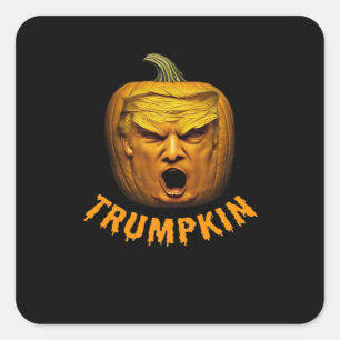 Trumpkin - Funny Donald Pumpkin Halloween Classic Quadratischer Aufkleber