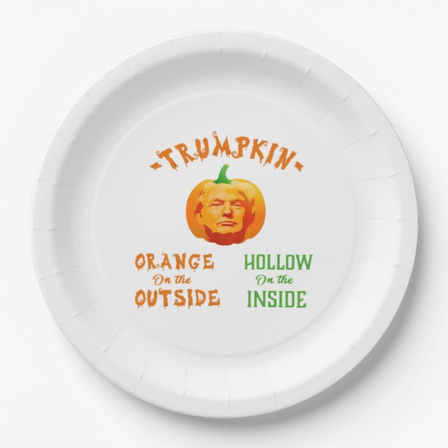 Trumpkin Funny Halloween Classic Pappteller (Vorderseite)