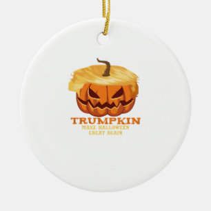 Trumpkin Funny Halloween Pumpkin - Klassisches Kos Keramik Ornament