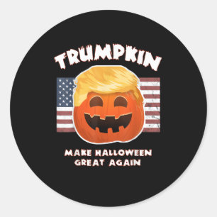 Trumpkin Funny Pumpkin Pie Pun Usa Liberals Hallow Runder Aufkleber