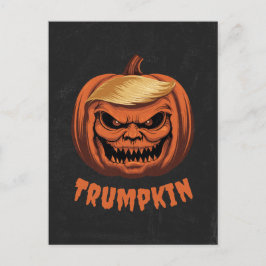 Trumpkin - Grinning Donald Trump Halloween Pumpkin Postkarte