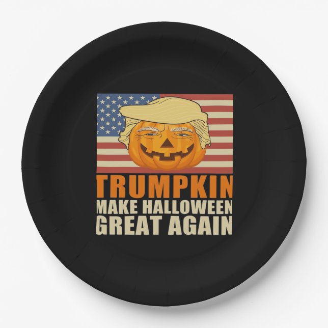 Trumpkin Halloween Funny Classic & Basic Design Pappteller (Vorderseite)