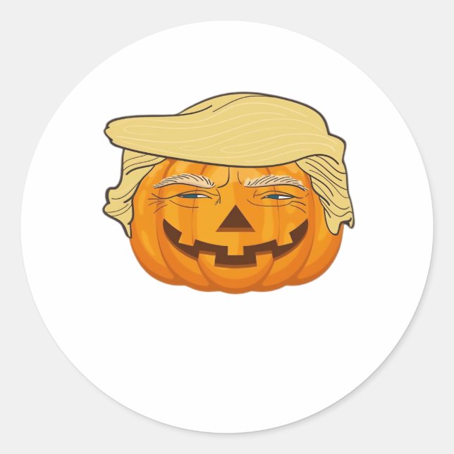 Trumpkin Halloween Funny Classic - Basic Fall Slot Runder Aufkleber (Vorderseite)