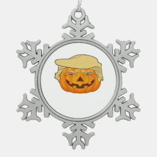 Trumpkin Halloween Funny Classic - Basic Fall Slot Schneeflocken Zinn-Ornament