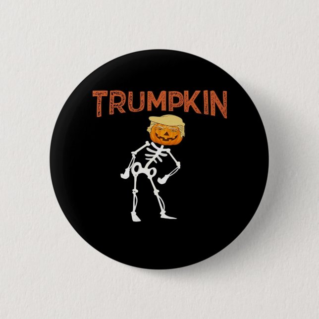 Trumpkin Halloween Funny Classic Button (Vorderseite)