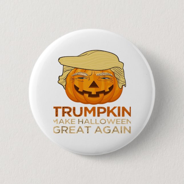 Trumpkin Halloween Funny Classic Button (Vorderseite)