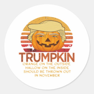 Trumpkin Halloween Funny Classic - Politischer Pum Runder Aufkleber