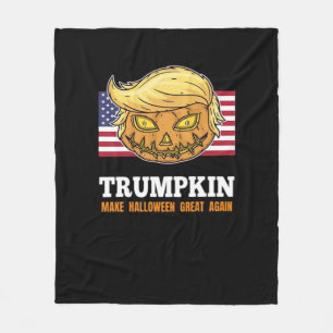 Trumpkin Halloween Kürbis mit Beängstigendem Desig Fleecedecke