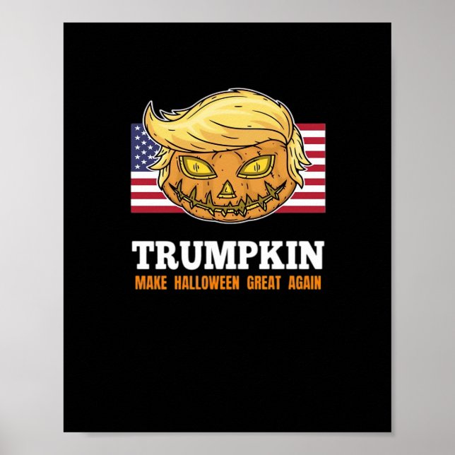 Trumpkin Halloween Kürbis mit Beängstigendem Desig Poster (Vorne)