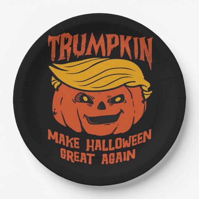 Trumpkin Halloween - Make Halloween Great Again Cl Pappteller (Vorderseite)
