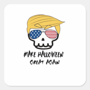 Trumpkin Halloween Make Halloween Great Again Funn Quadratischer Aufkleber