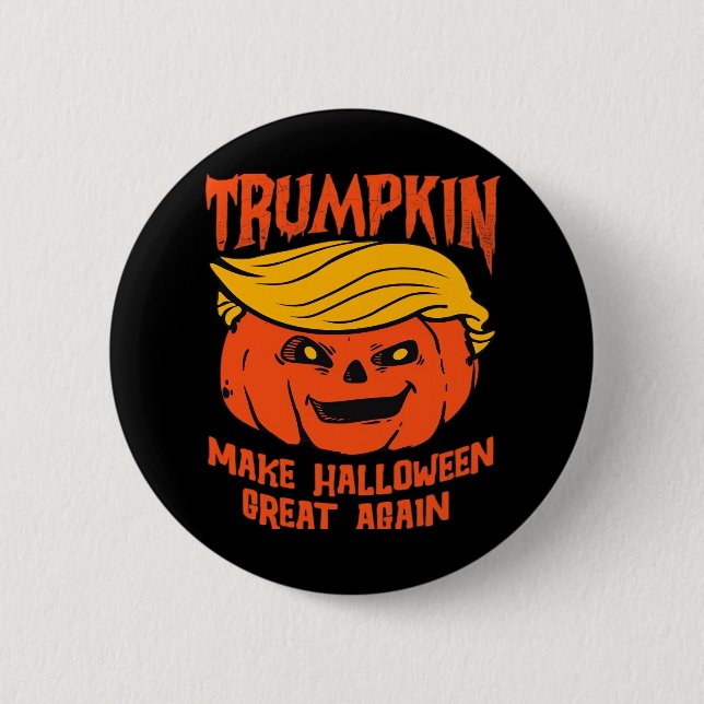 Trumpkin Halloween Pumpkin-Wahl Button (Vorderseite)