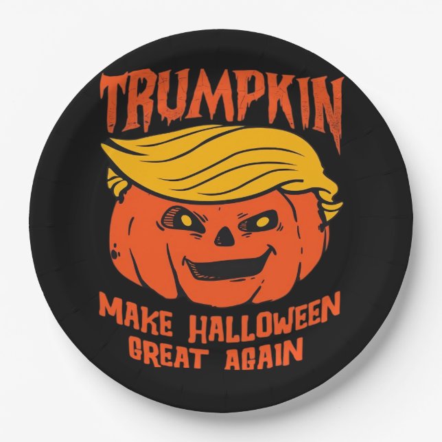 Trumpkin Halloween Pumpkin-Wahl Pappteller (Vorderseite)