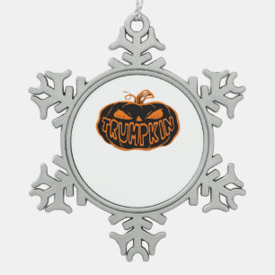 Trumpkin Halloween Schneeflocken Zinn-Ornament
