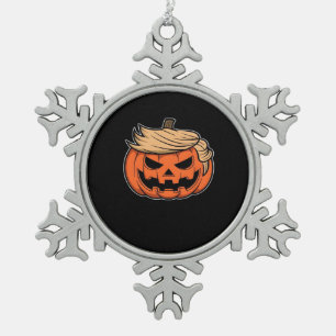 Trumpkin Halloween Schneeflocken Zinn-Ornament