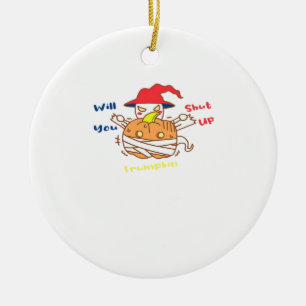 Trumpkin Halloween Wahldebatte und Joe Biden Keramik Ornament