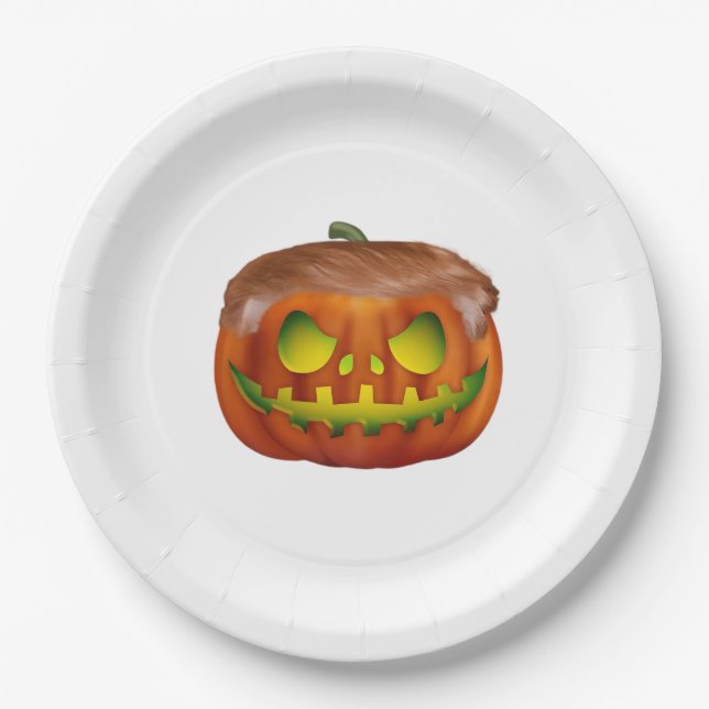Trumpkin - Halloween wieder groß Pappteller (Vorderseite)