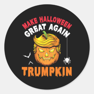 Trumpkin Kürbis Gesicht Mach Halloween wieder groß Runder Aufkleber