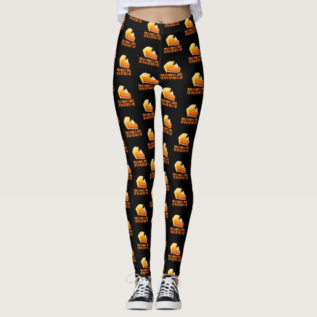 Trumpkin Kürbis-Torten-lustiger Erntedank Leggings (Vorderseite)