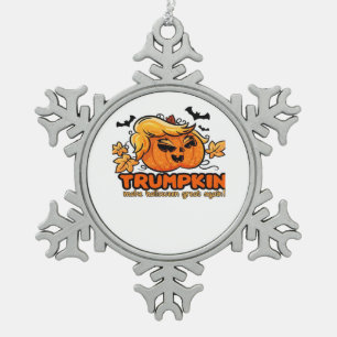Trumpkin - Mache Halloween wieder groß! - Funny Ha Schneeflocken Zinn-Ornament
