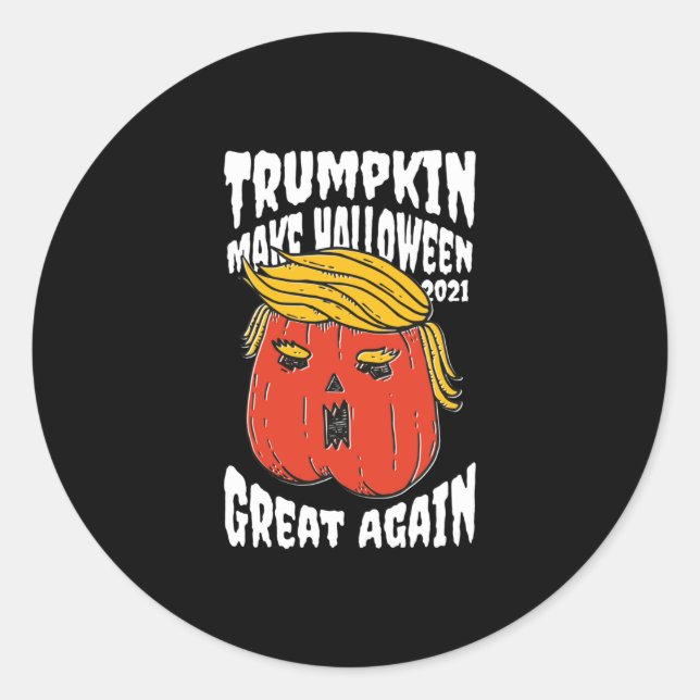 Trumpkin macht Halloween 2021 wieder groß Runder Aufkleber (Vorderseite)