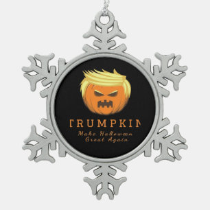 Trumpkin macht Halloween wieder groß - gruselig wi Schneeflocken Zinn-Ornament