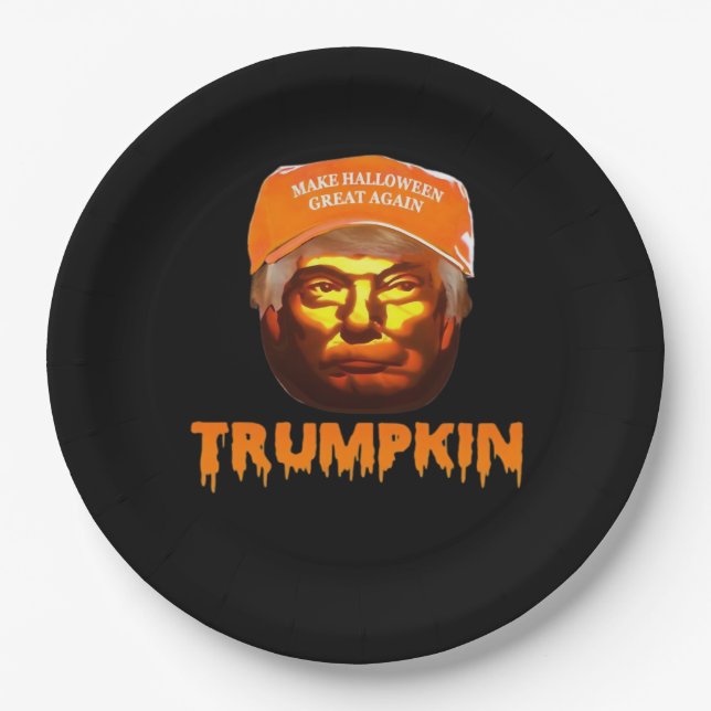 Trumpkin Make Halloween Great Again Sloth Pappteller (Vorderseite)