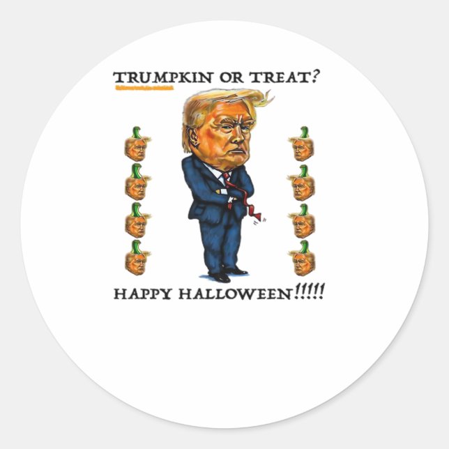 Trumpkin oder Leckerei Classic Runder Aufkleber (Vorderseite)
