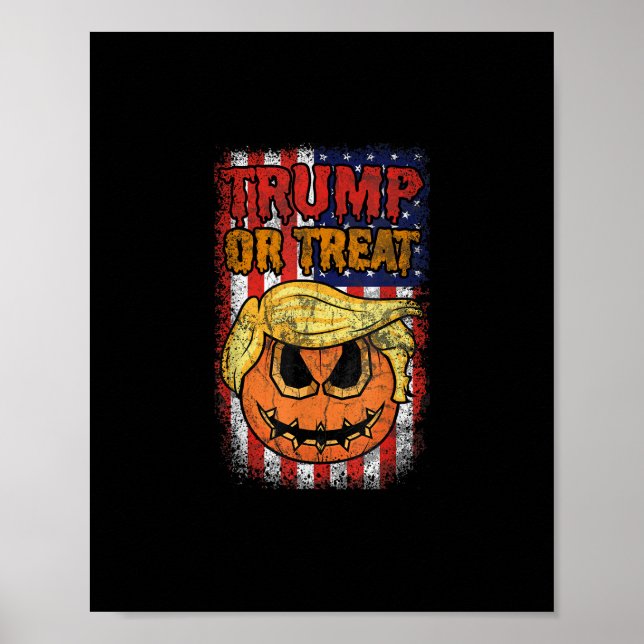 Trumpkin oder Leckerei Funny Halloween Trumpkin Poster (Vorne)