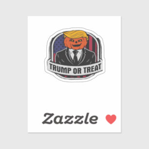 Trumpkin oder Leckerei Halloween - Politisches Kos Aufkleber