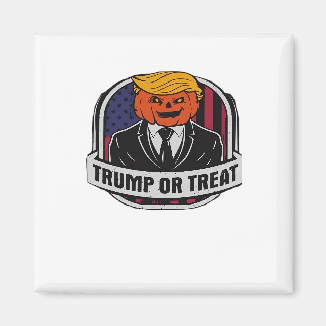 Trumpkin oder Leckerei Halloween - Politisches Kos Magnet (Vorne)