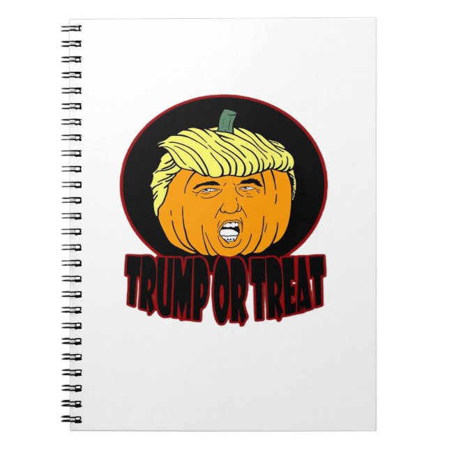 Trumpkin oder Leckerei Halloween Trumpkin Trick od Notizblock (Vorderseite)