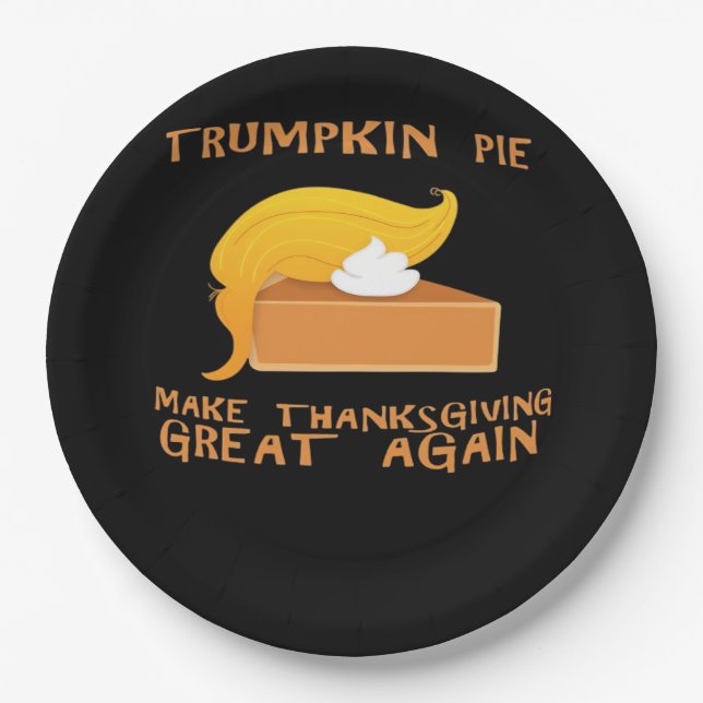 Trumpkin Pie Erntedank Pappteller (Vorderseite)