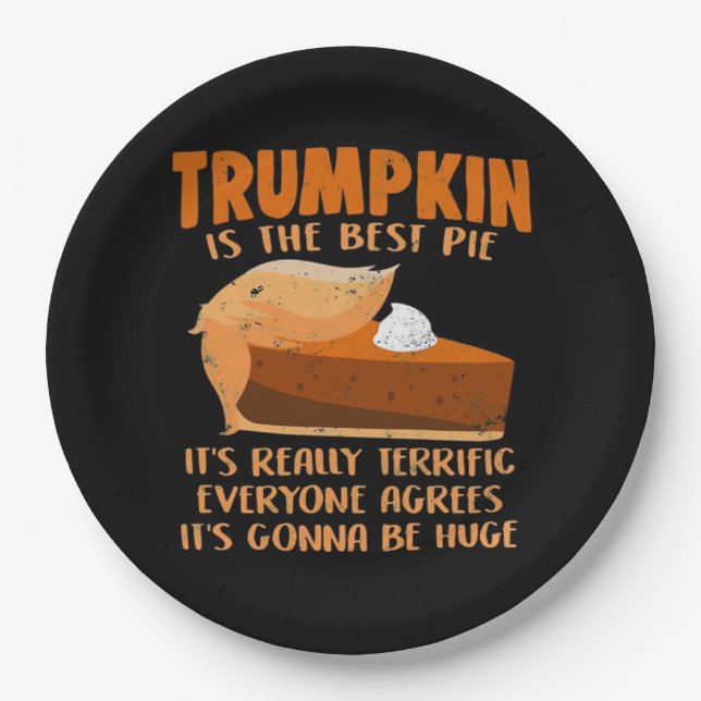 Trumpkin Pie Funny Design - Erntedank Party Hol Pappteller (Vorderseite)