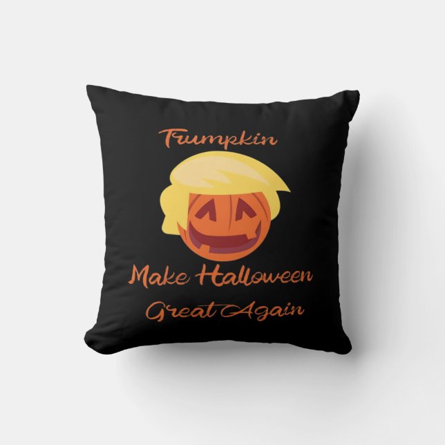 Trumpkin Pumpkin Halloween Design - Spooky Basic S Kissen (Vorderseite)