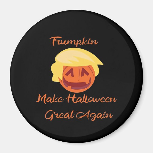 Trumpkin Pumpkin Halloween Design - Spooky Basic S Magnet (Vorne)