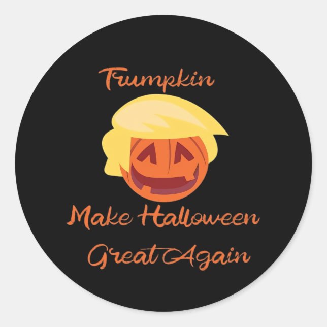 Trumpkin Pumpkin Halloween Design - Spooky Basic S Runder Aufkleber (Vorderseite)