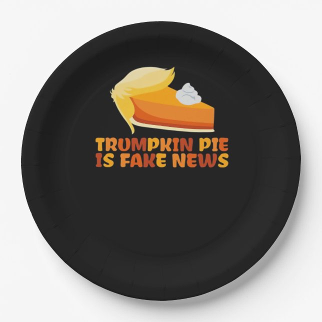 Trumpkin Pumpkin Pie Funny Erntedank Angepasst Pappteller (Vorderseite)