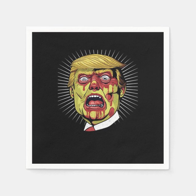 Trumpkin Retro Halloween Serviette (Vorderseite)